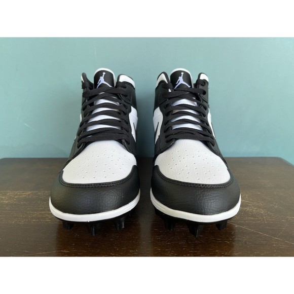 Jordan 1 Mid Alpha Menace White/Black Football Cleats Men's Size 13 FJ6805-100 - Picture 6 of 10